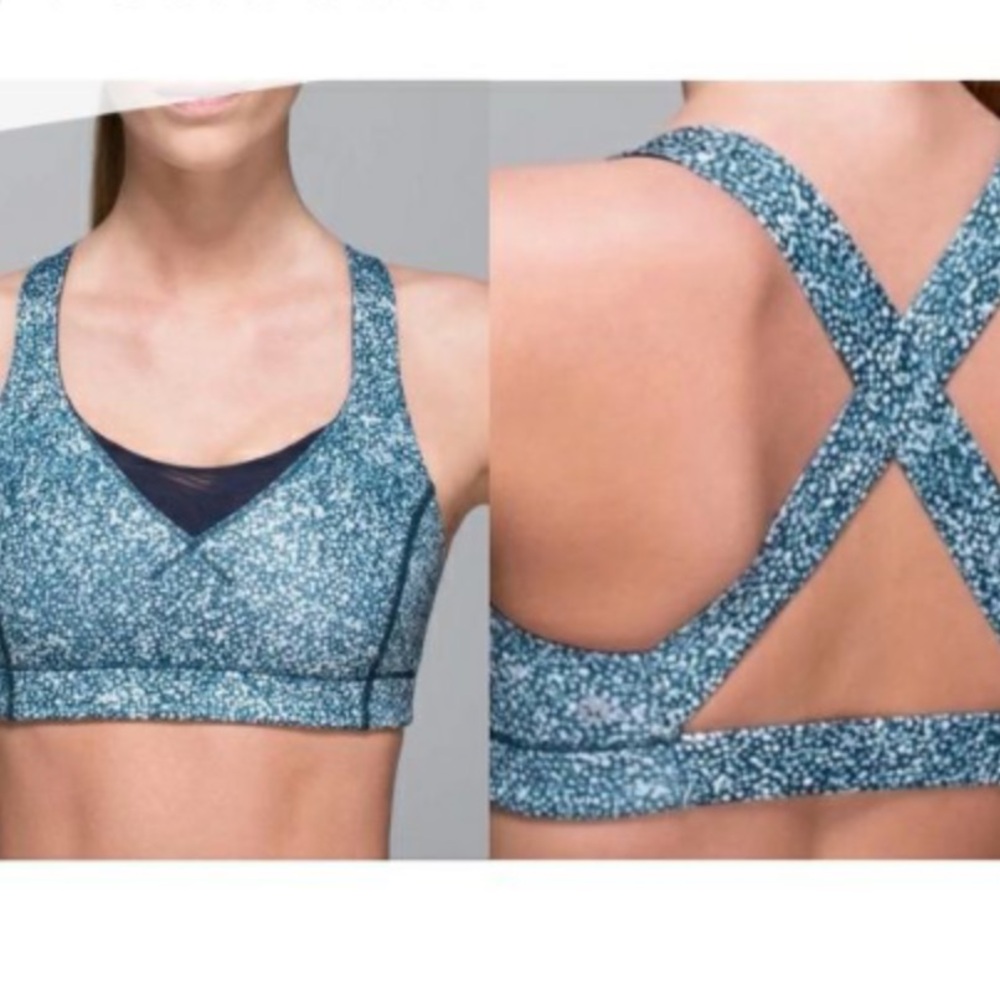 lululemon In a Flash Sports Bra Pebble Print Size 8